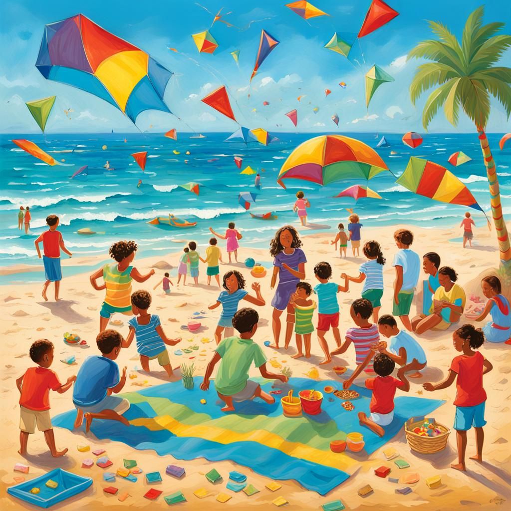 Joyful Beach Day: Families and Friends Unite