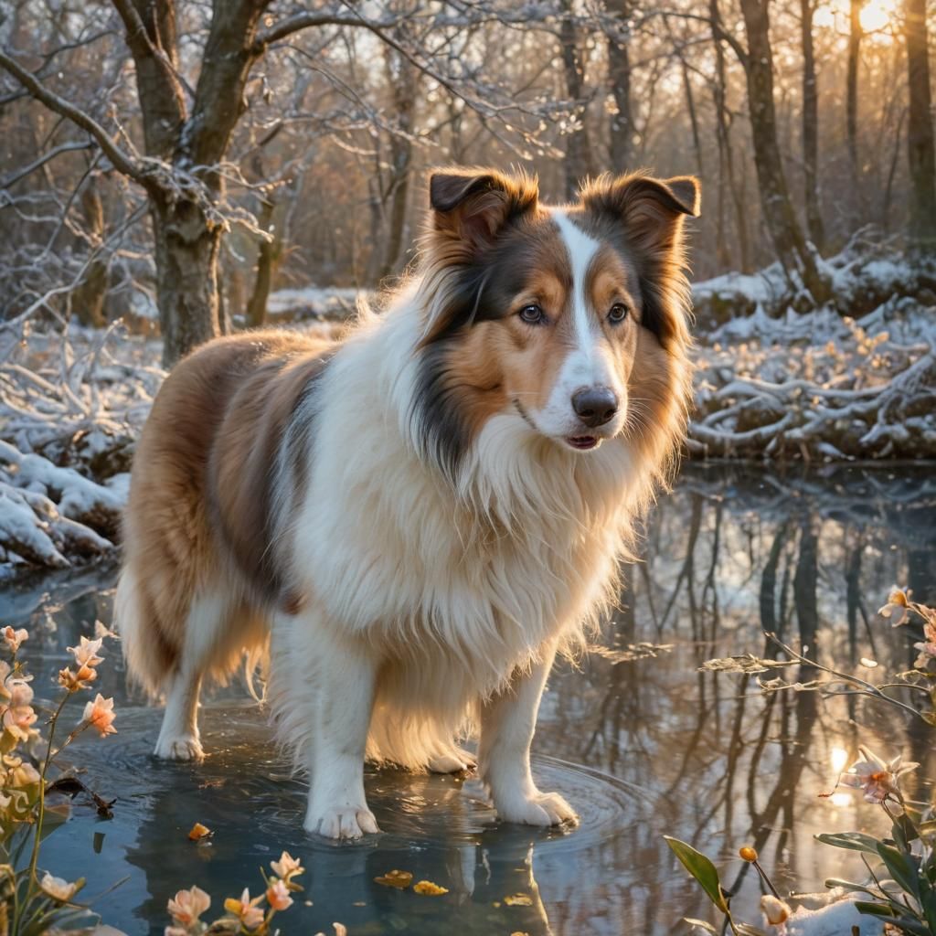 Winter Collie Stream