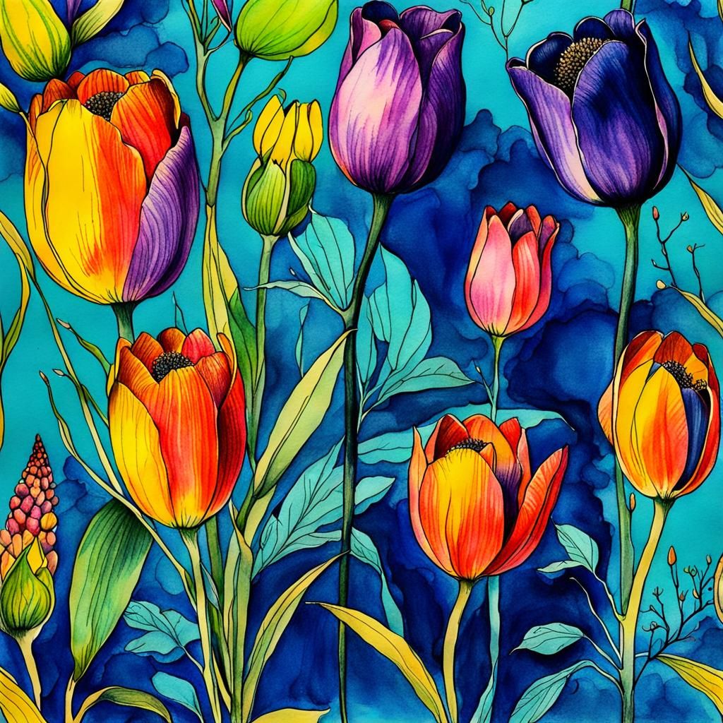 Botanical Ink Drawings of Plants