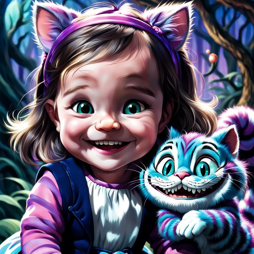 Baby Girl's Encounter with the Cheshire Cat