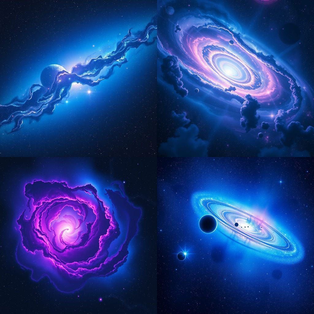 Stunning Galaxy in Deep Blue and Violet
