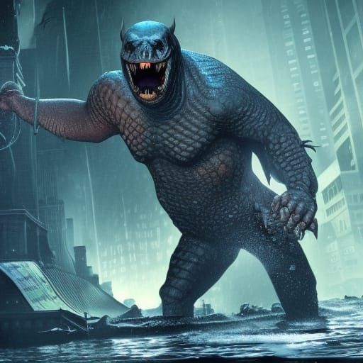 Killer Croc Lurking in Gotham Sewers