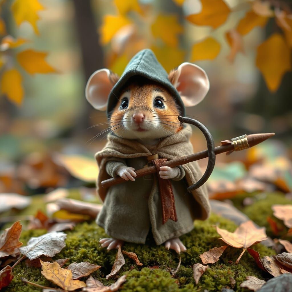 Mouse in Miniature Medieval Attire