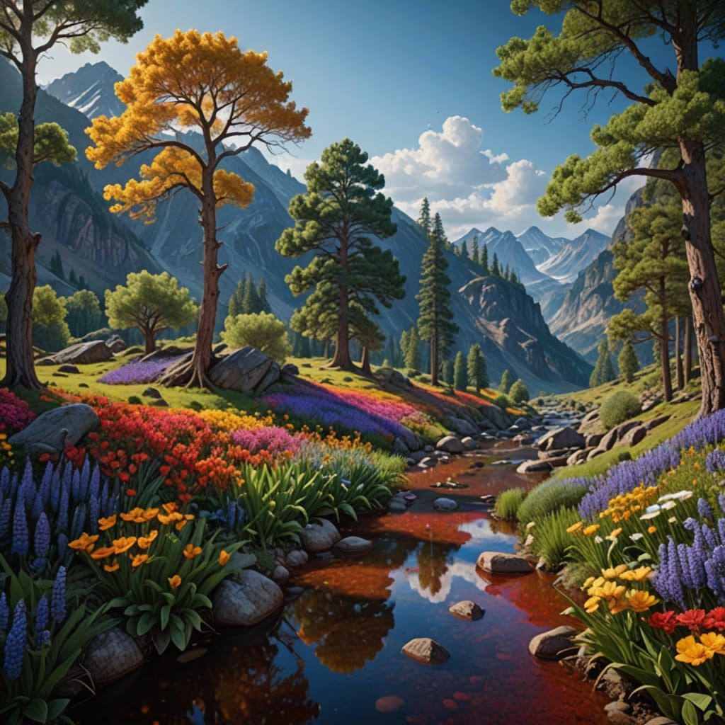 Hyperrealistic Cinematic Masterpiece with Vibrant Triadic Co...