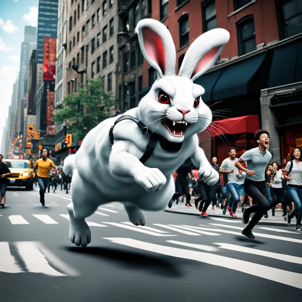 Giant Angry Rabbit Attacks New York City
