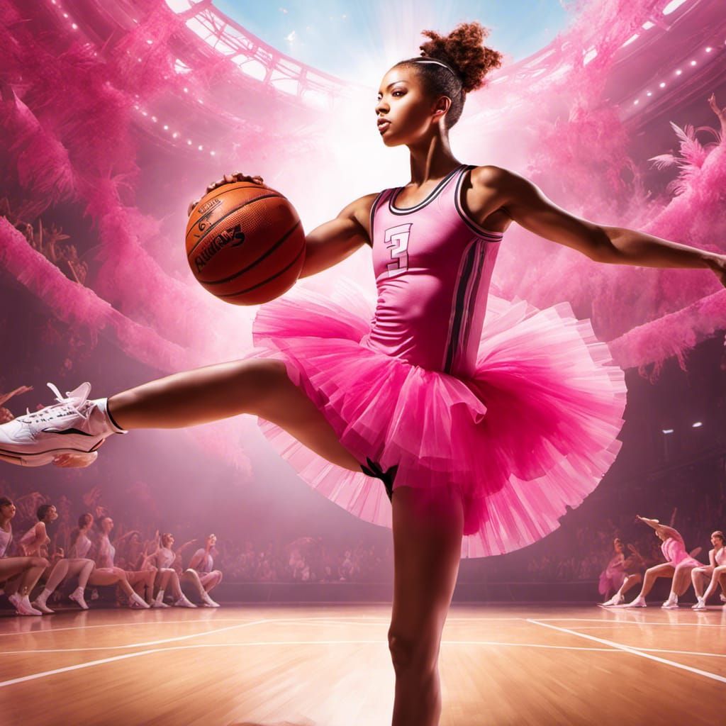 Basketball Player Ballet Portrait in Digital Art Style