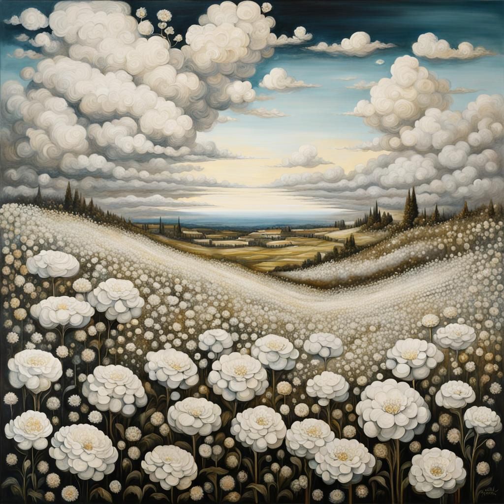 Floral Cloudscape in Surrealist Style