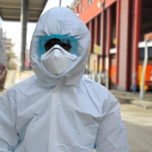 Person in Hazmat Suit for Safety