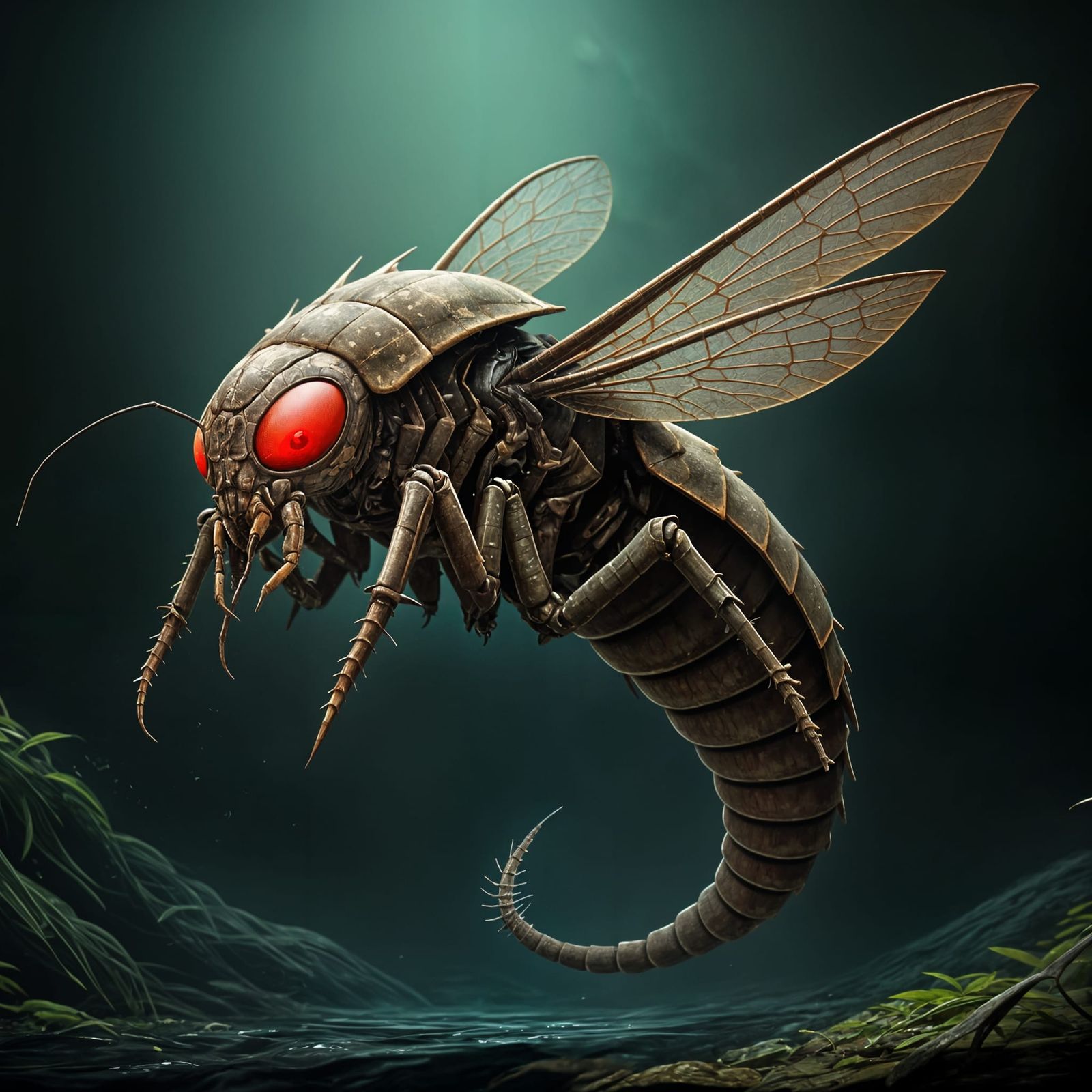 Menacing Bioengineered Insect with Bionic Eyes