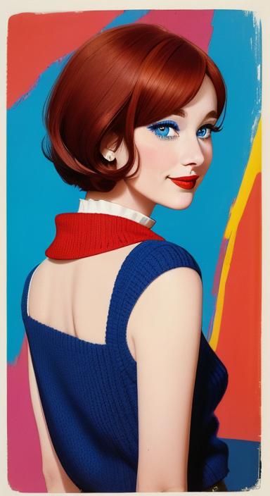 Americana Portrait of Woman with Auburn Hair