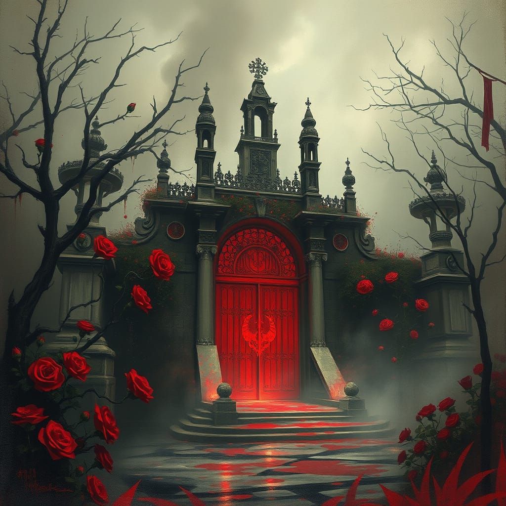 The Grand Closed Blood Gate to a Fiery Rose Garden
