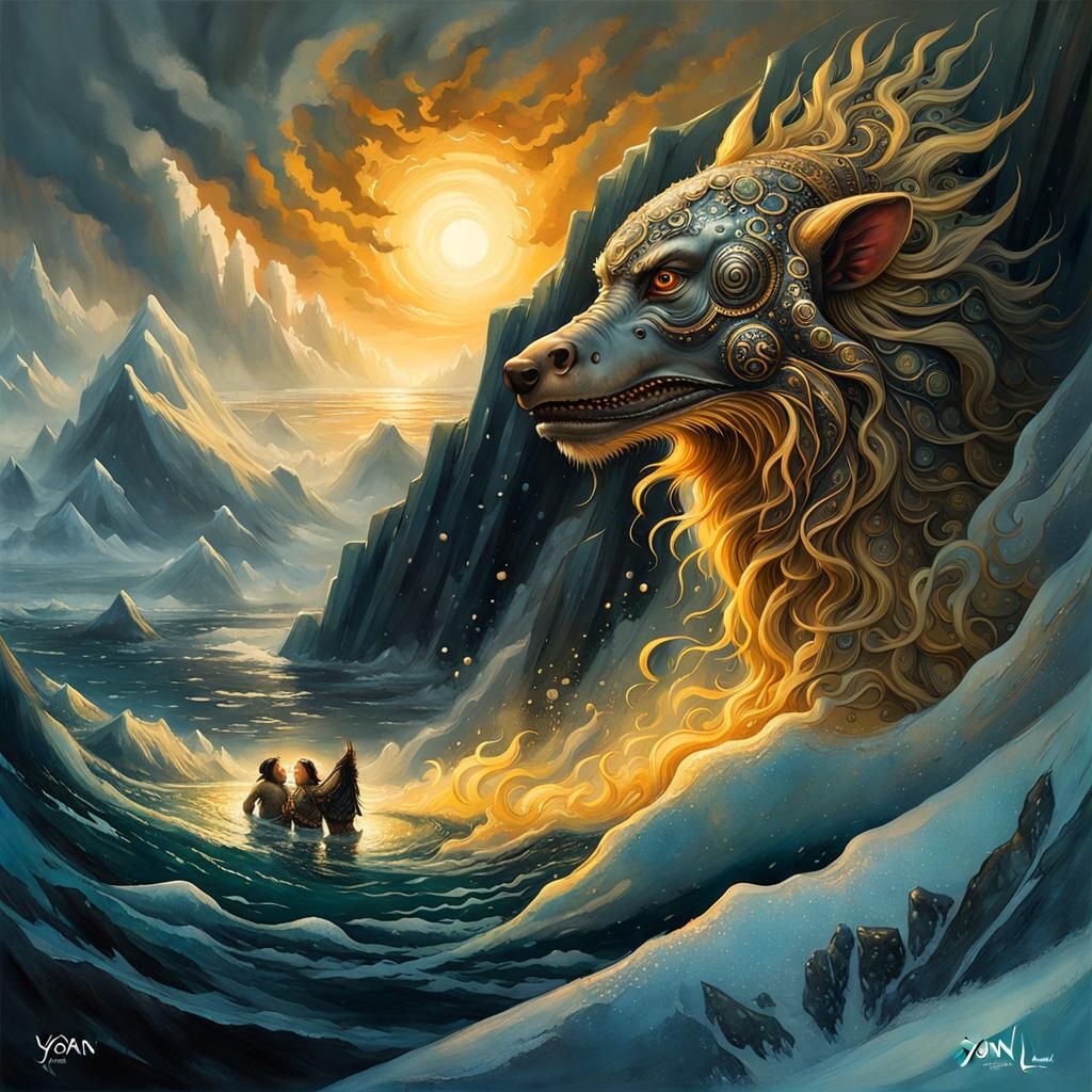 Inuit folklore: Qallupilluk, scaly, human-like creatures that snatch infants into the sea