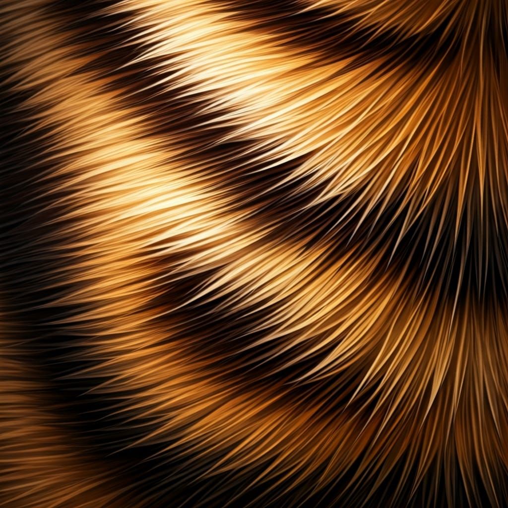 Detailed Macro Photograph of a Cat's Fur