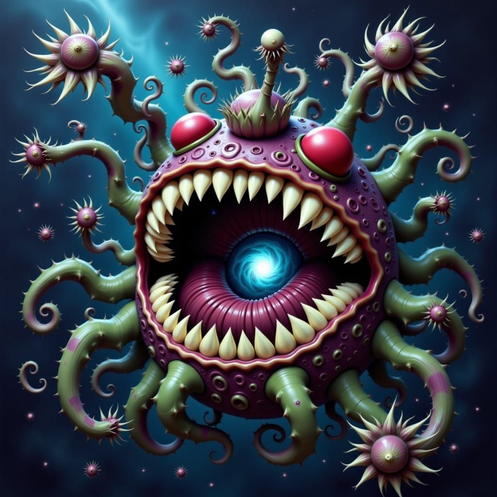 Cosmic Venus Flytrap Nebula in Surreal Style