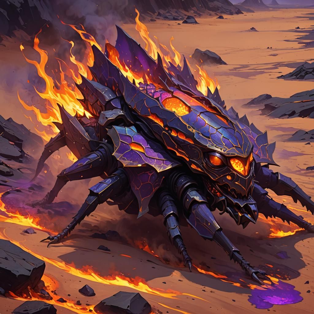 Lava Hopper Concept Art in Vibrant Hues