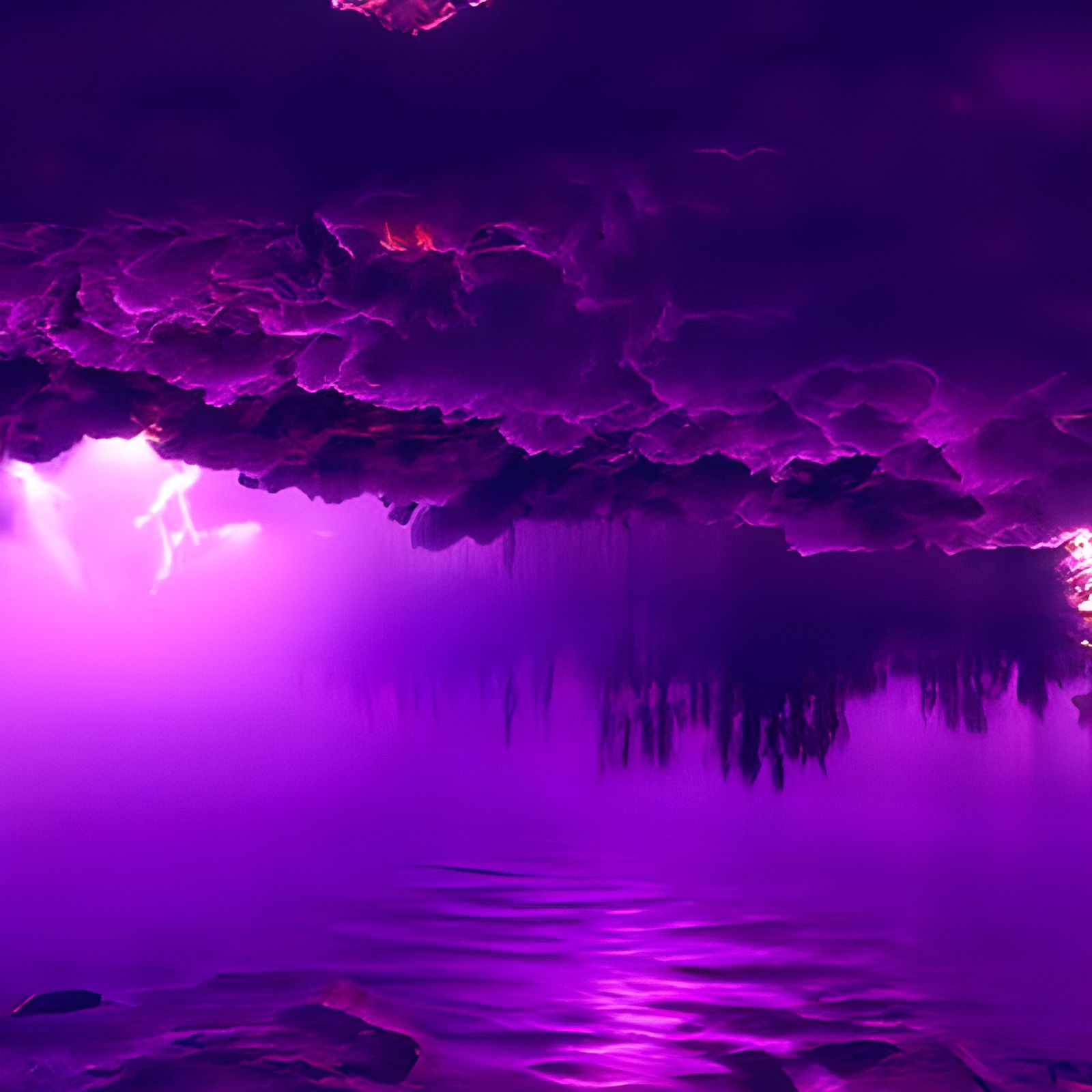 Ominous Thunderstorm Reflected on Lake in 8K