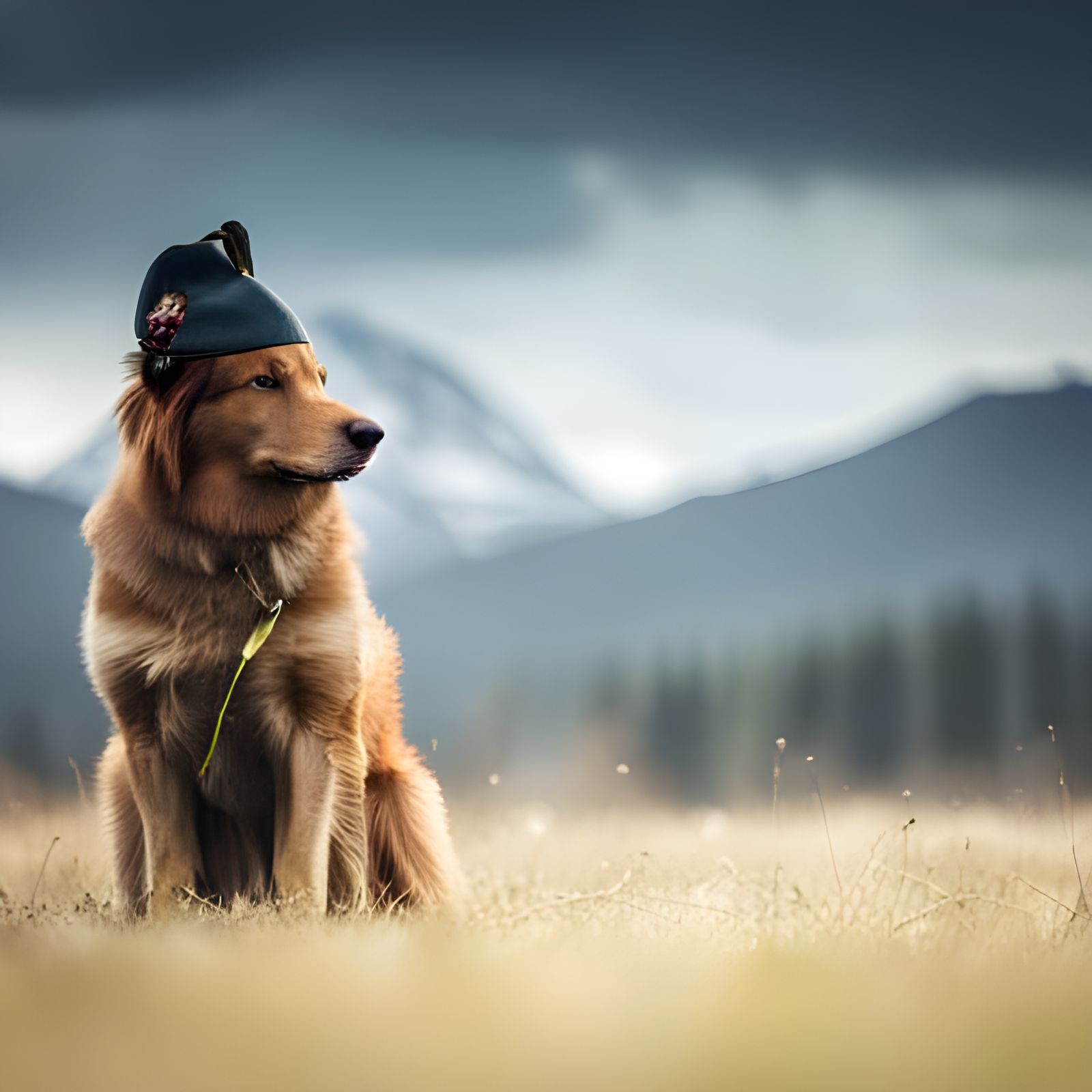 Dog Soldier Guarding in Sharp Focus
