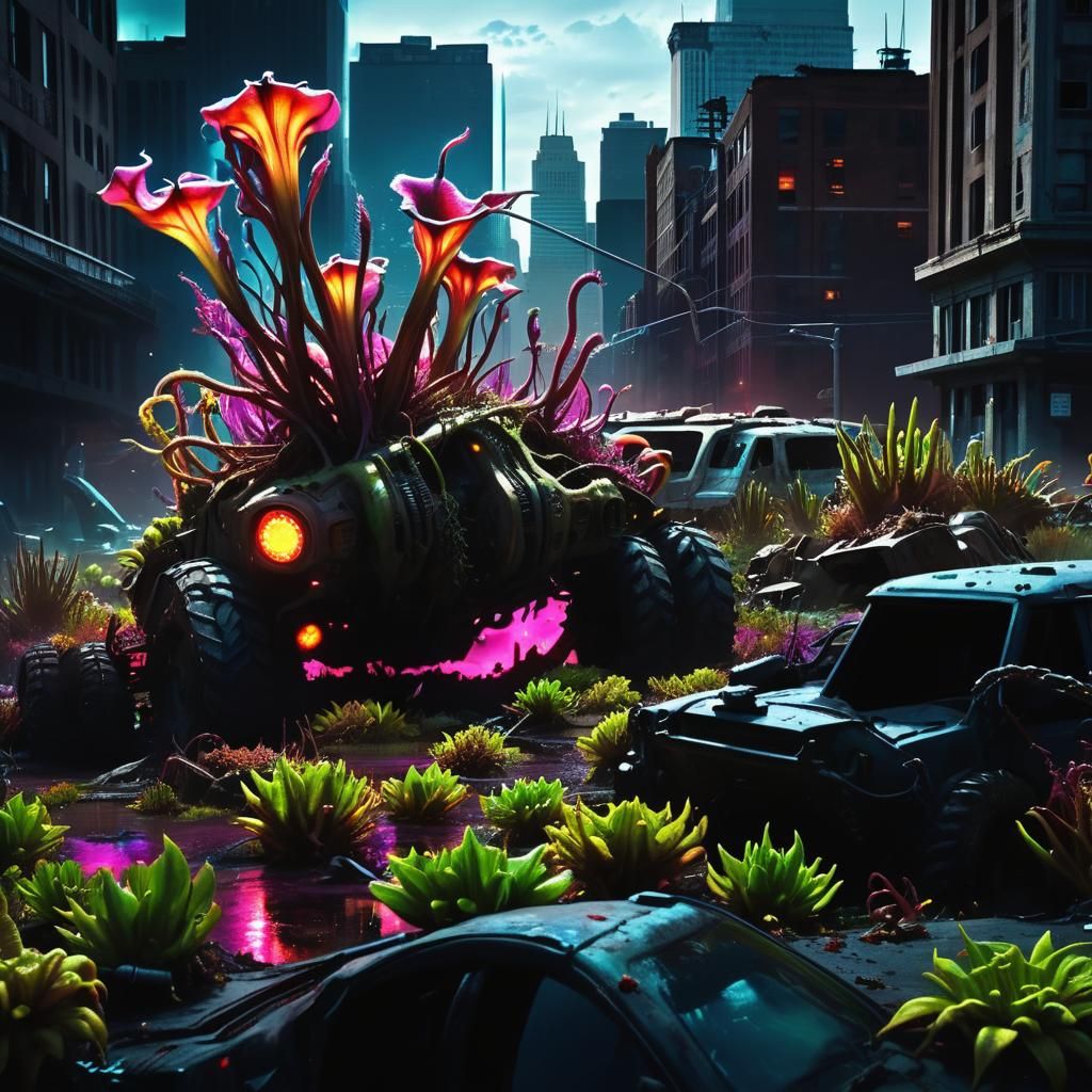 Apocalyptic St. Paul Cityscape with Alien Flora