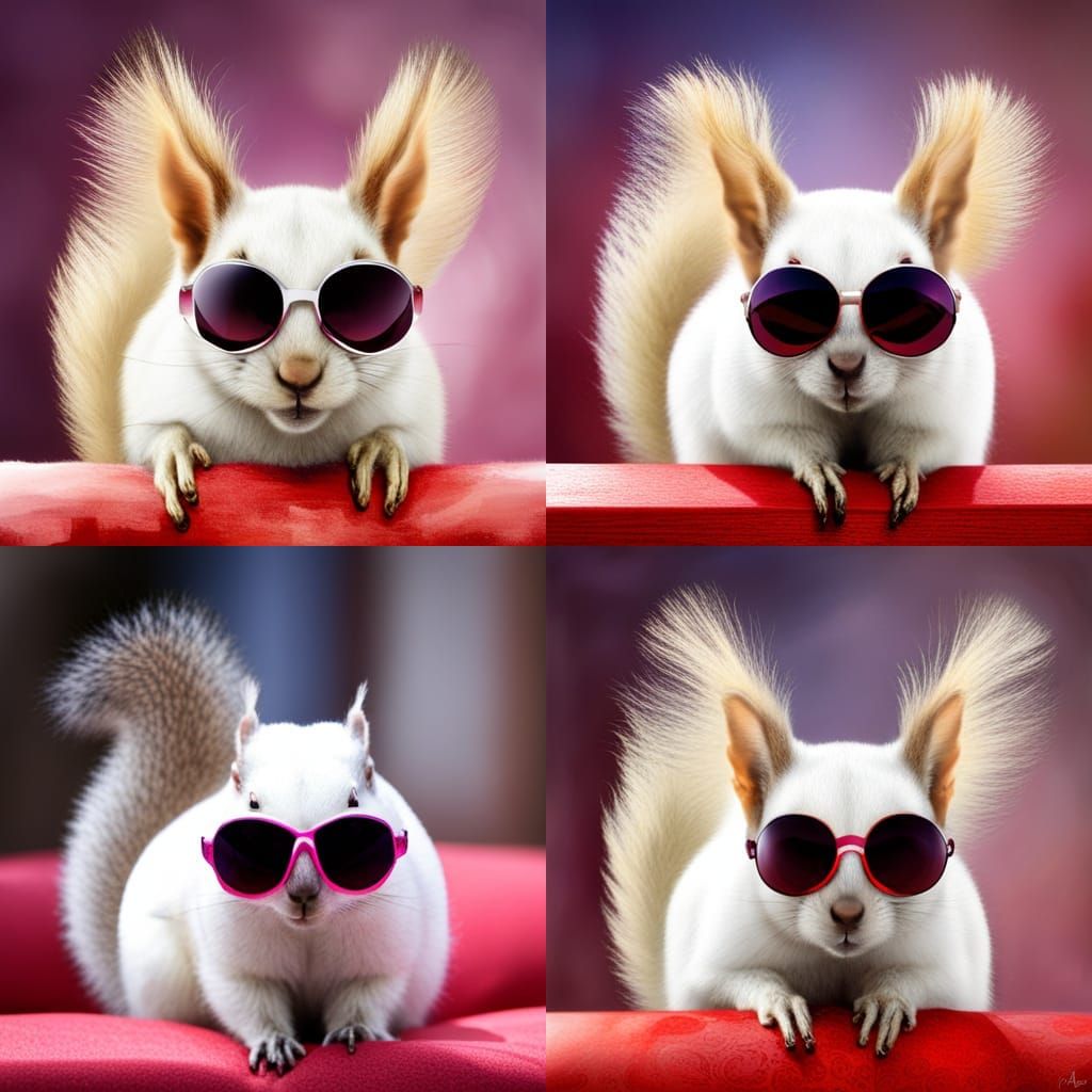 Cool White Squirrel in Sunglasses