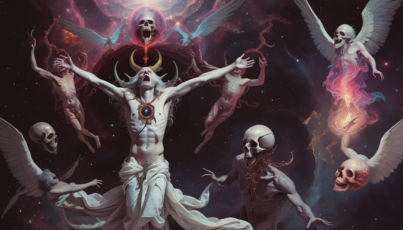 Lucifer's Ascension: Cosmic Horror Concept Art