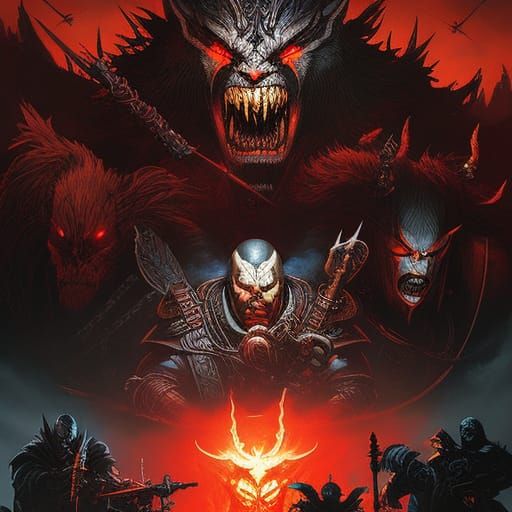 Warcraft 3 Horror Splash Art in Iridescent Style