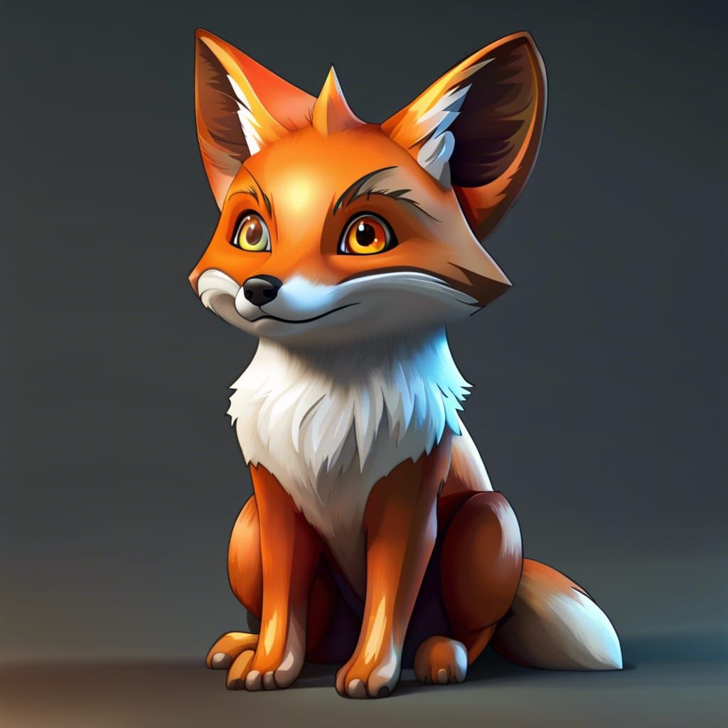 Futuristic Virtual Pet Fox: Tech and Fantasy