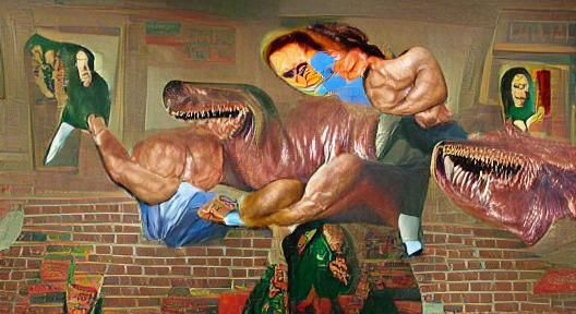 Mona Lisa Punches T-Rex, Schwarzenegger Ascends