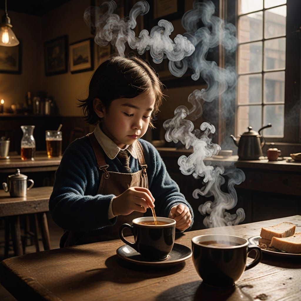 Child's Dreamy Cocoa: Steam Reveals a Story