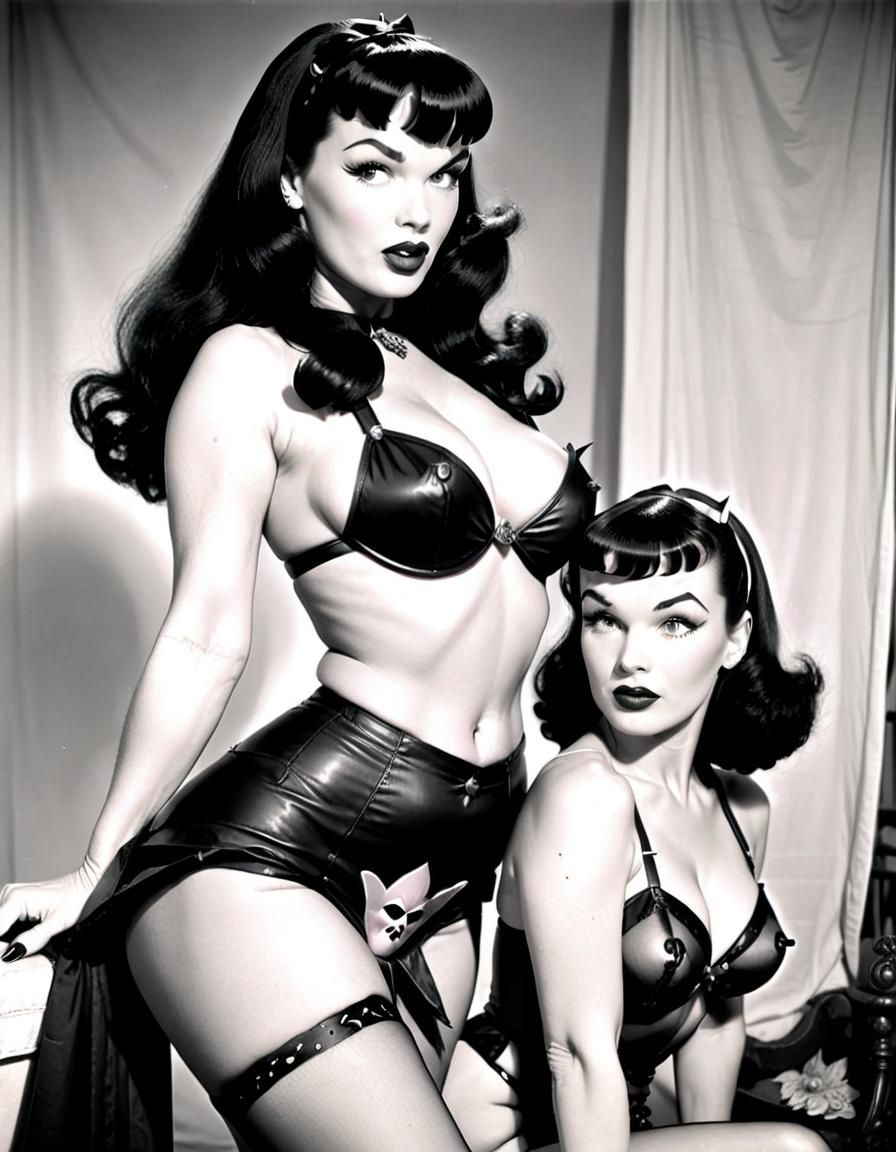 Gothic Pinup Art Featuring Bettie and Dota