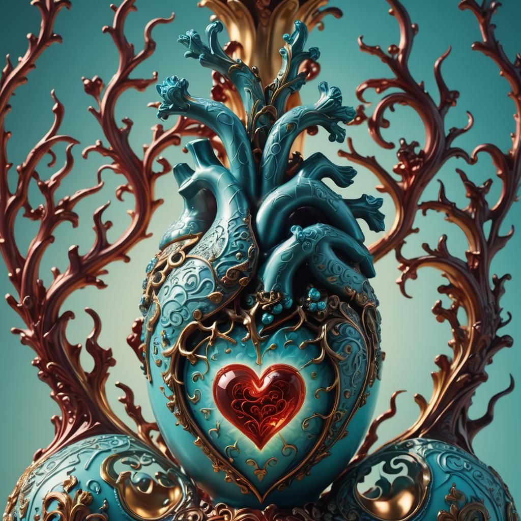 Surreal Heart Vase in Unreal Engine 5