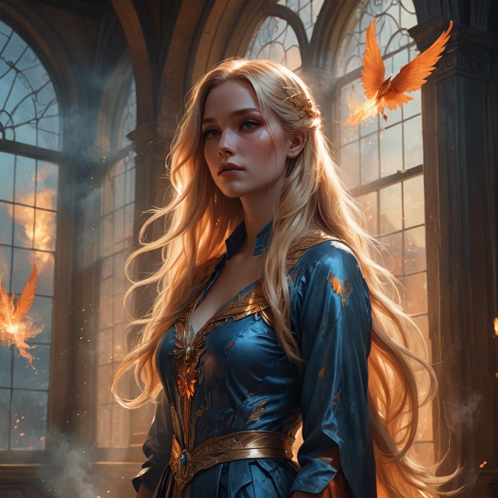 Ethereal Woman with Wings in Dreamlike Digital Art