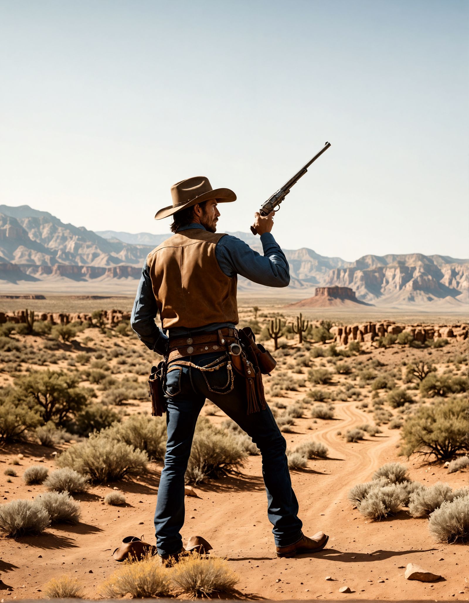 A Hyperrealistic Cowboy in the Wild West