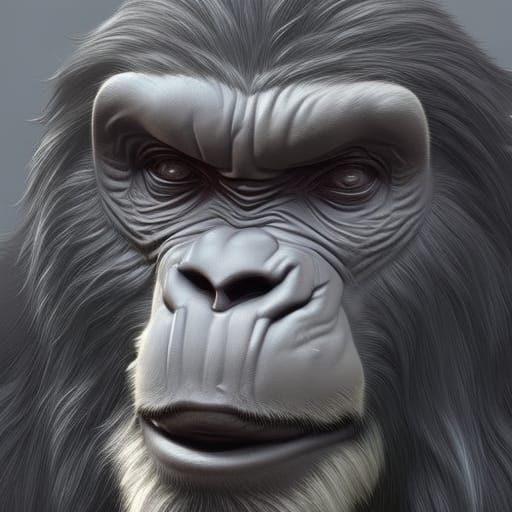 Ape in Suit: Surreal Fantasy Art Portrait