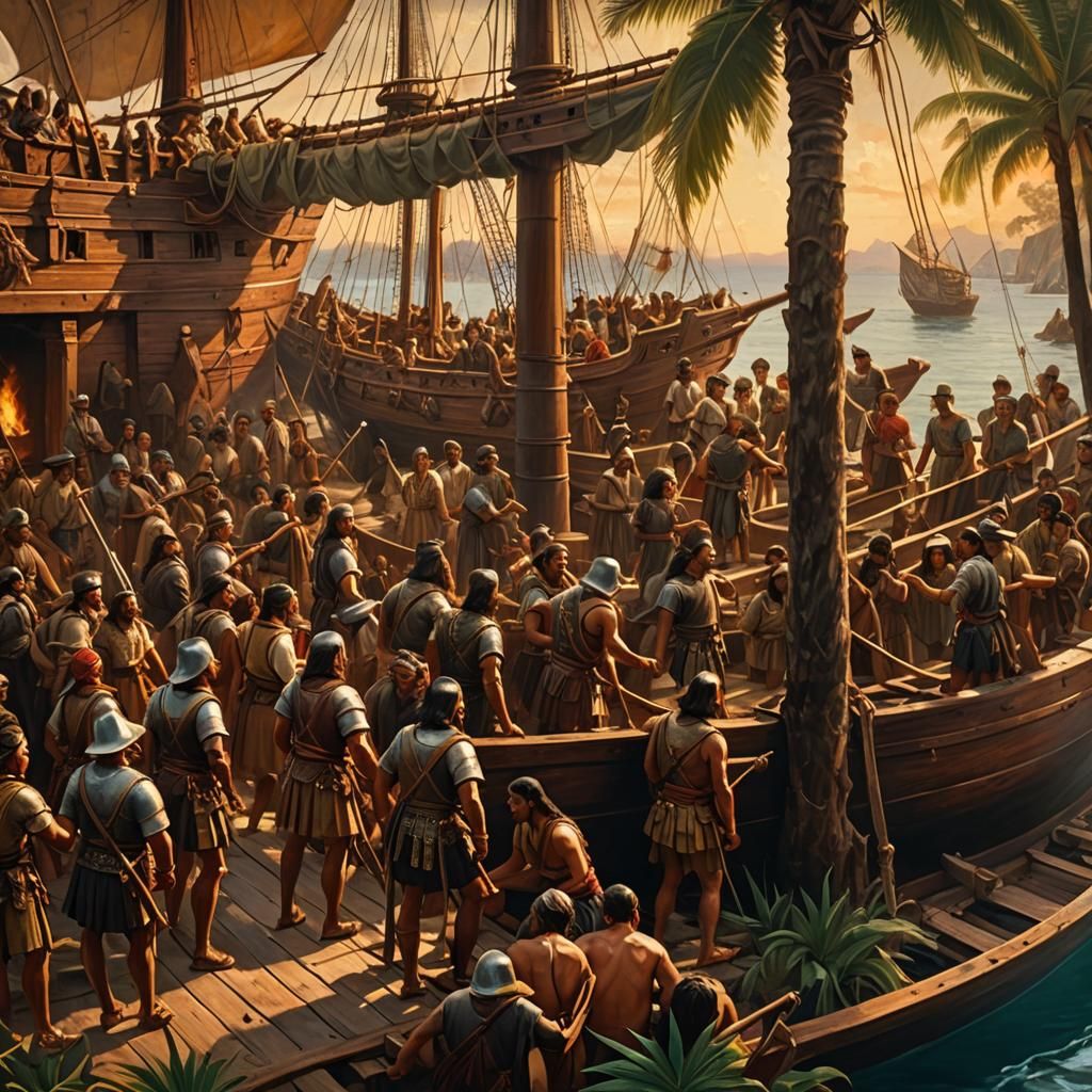 Filipino Warriors Observe Mayflower in Renaissance Style