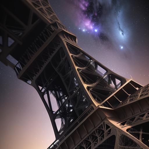 Eiffel Tower in Space: A Sci-Fi Vision