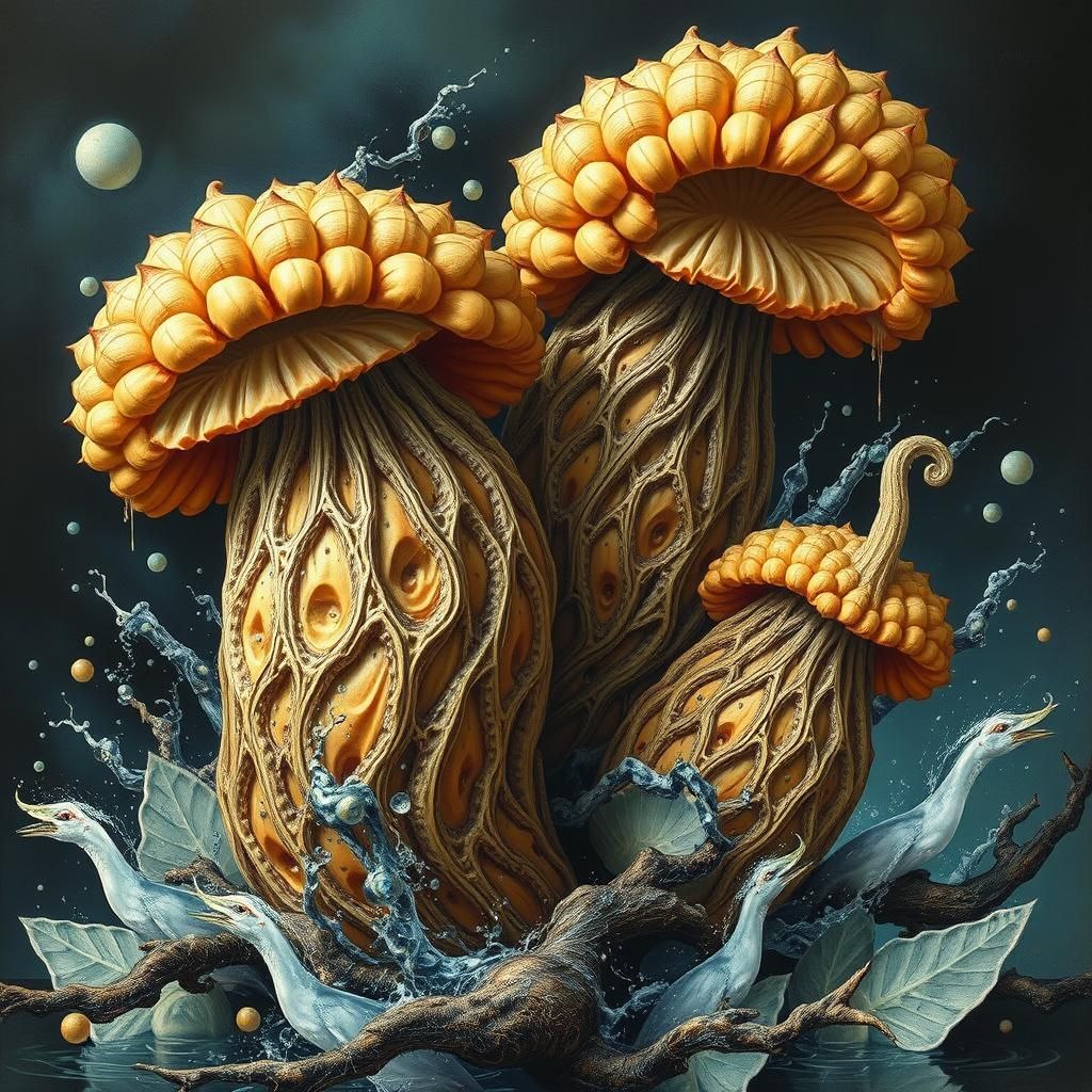 Intricate Oil Painting of Gourds in 8k