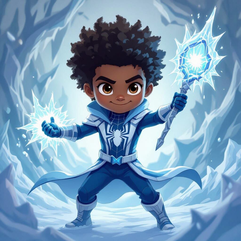Miles Morales Wizard Hybrid Wielding Ice Magic