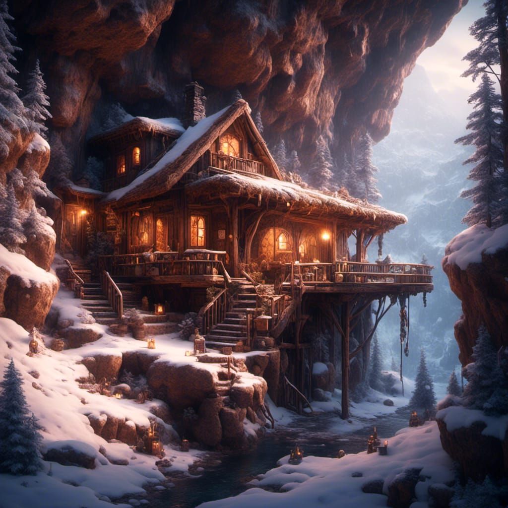 Cozy Winter Hideaway in Mountain Cliffside