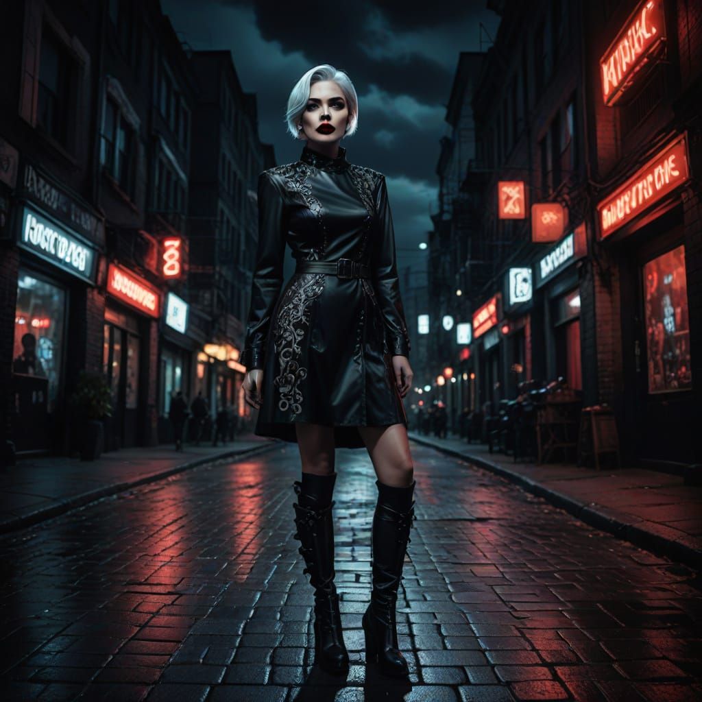 Gothic Goddess of the Dark City Night