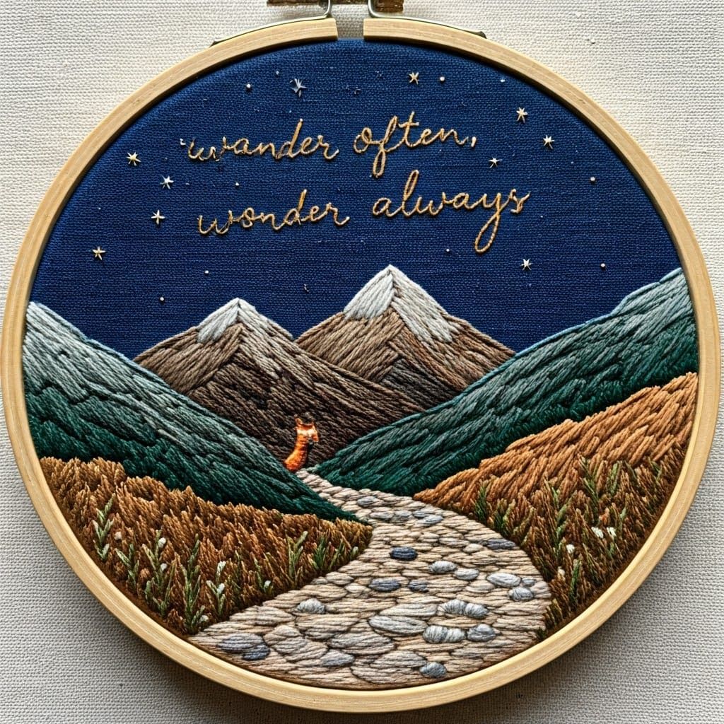 Embroidery: Wander Often, Wander Always