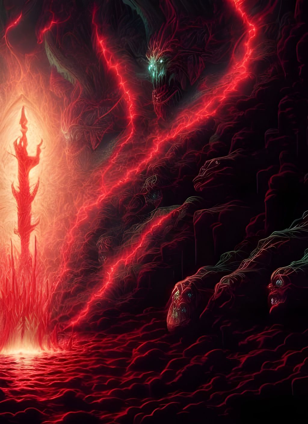 Terrifying Divine Strike Digital Artwork