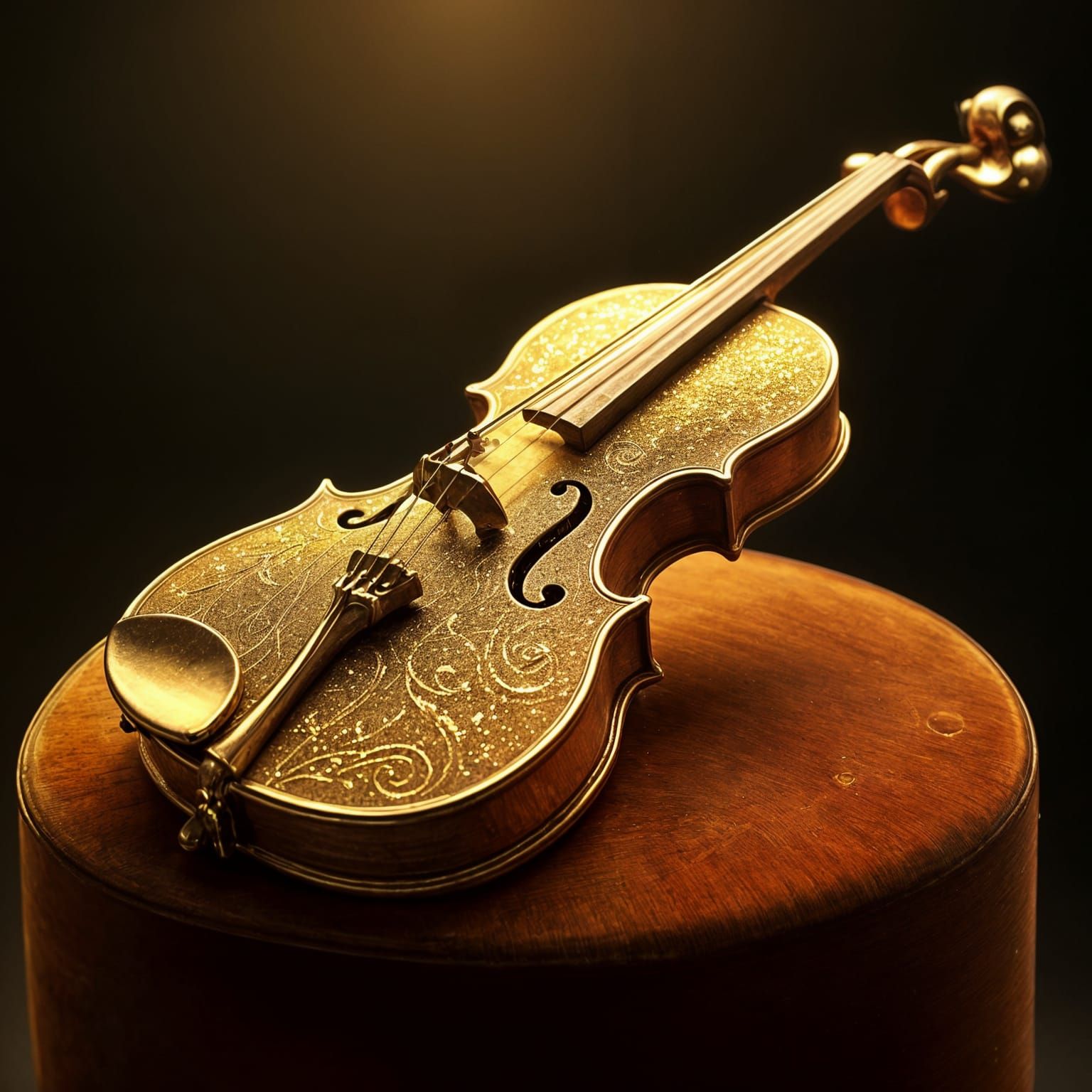 Elegant Gold Violin