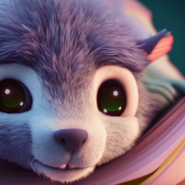 Adorable Sleeping Animal in Detailed 3D Rendering