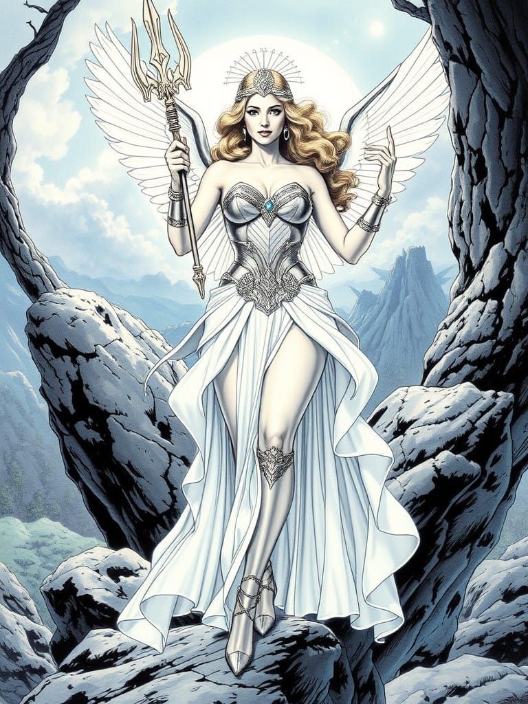 Cinderella as Warrior Goddess in Epic Fantasy Style