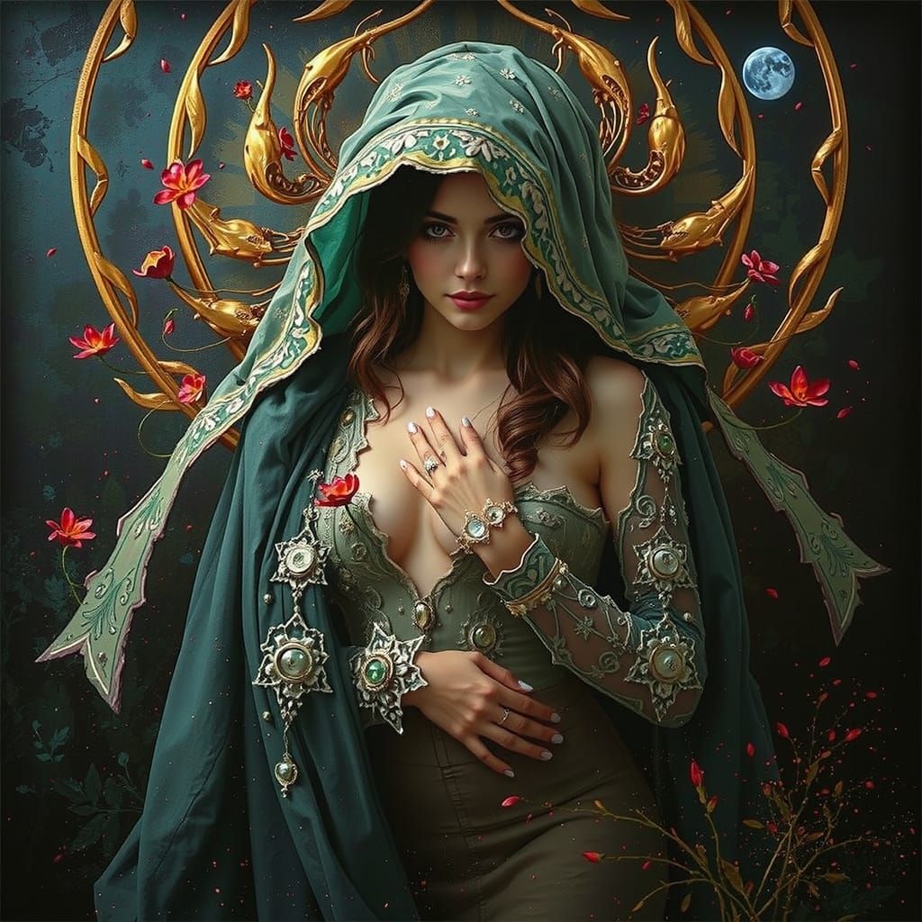 Surreal Woman Beauty in Abstract Digital Art Style