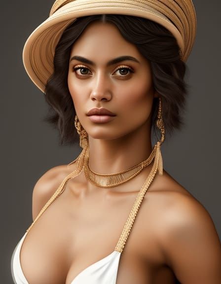 Detailed Digital Painting of a Peruvian Woman