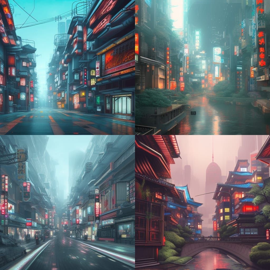Detailed Matte Painting of Urban Tokyo