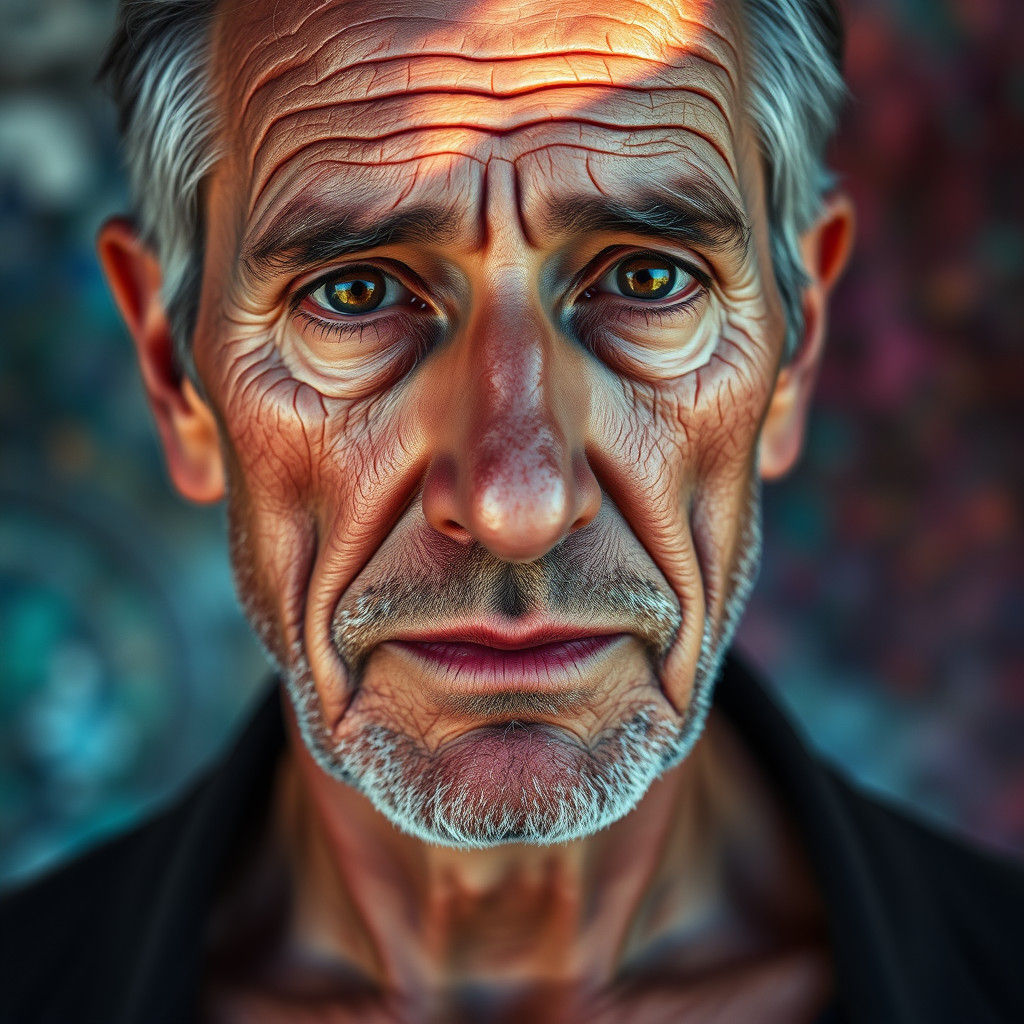 Glass-like Italian Man Portrait in Hyperrealism