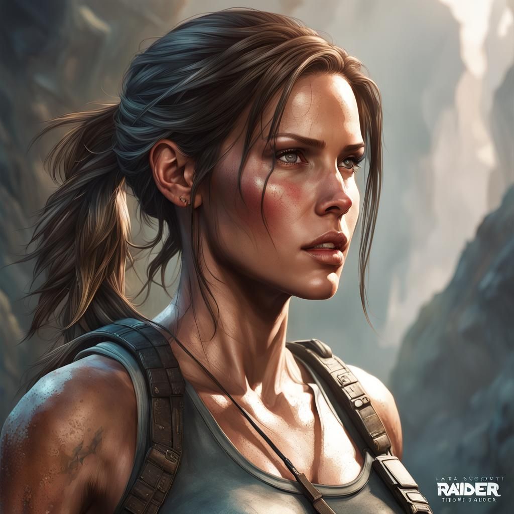 Lara Croft Portrait in Art Nouveau Style