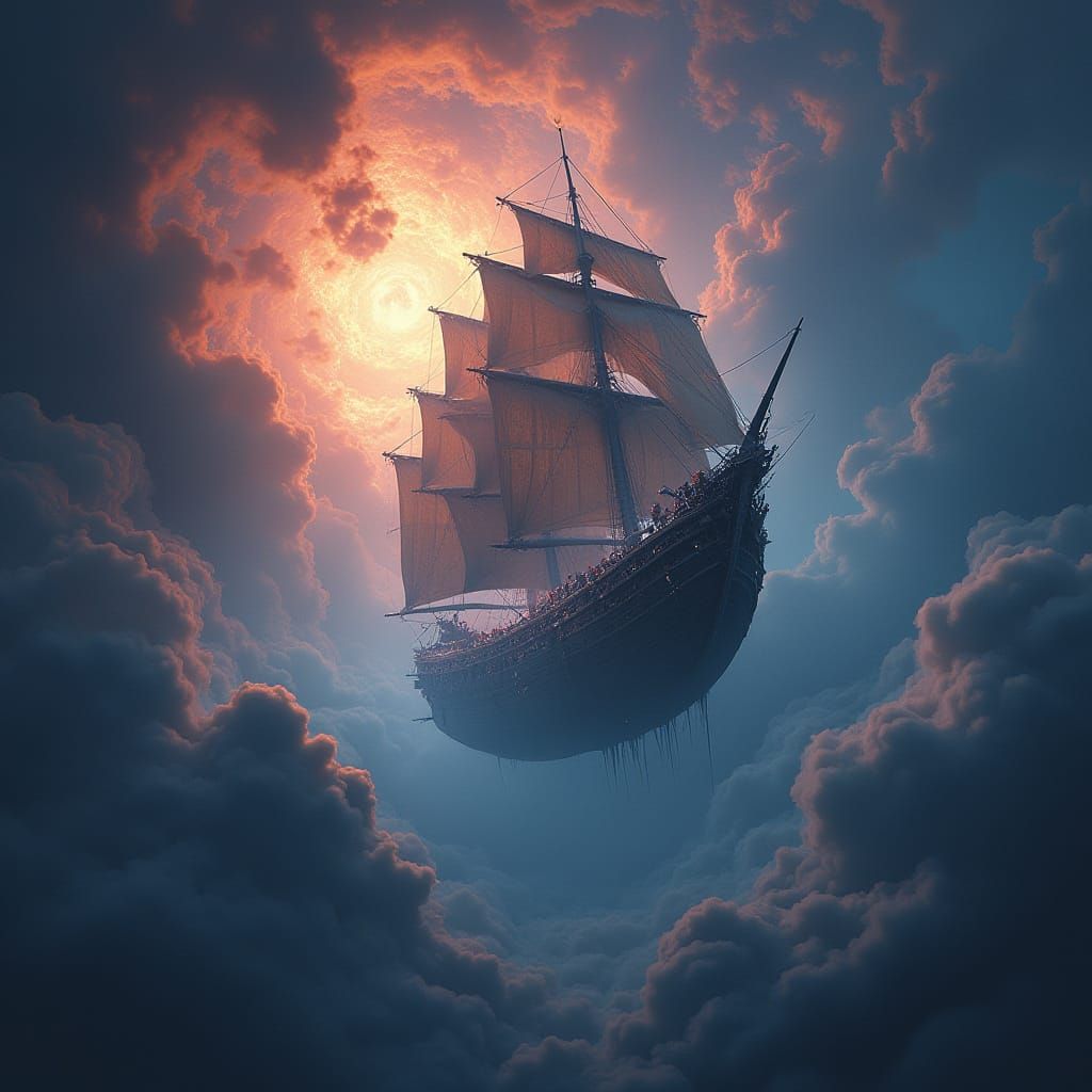 Cosmic Galleon Sailing Through a Nebula